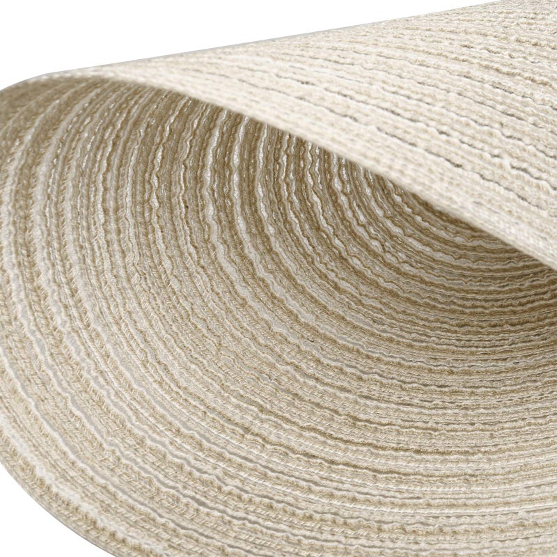Topotdor 14 Inch Round Placemats Heat-Resistant Stain Resistant Anti-Skid Washable Polyproplene Table Mats Placemats (Beige, Set of 6) - Image 2